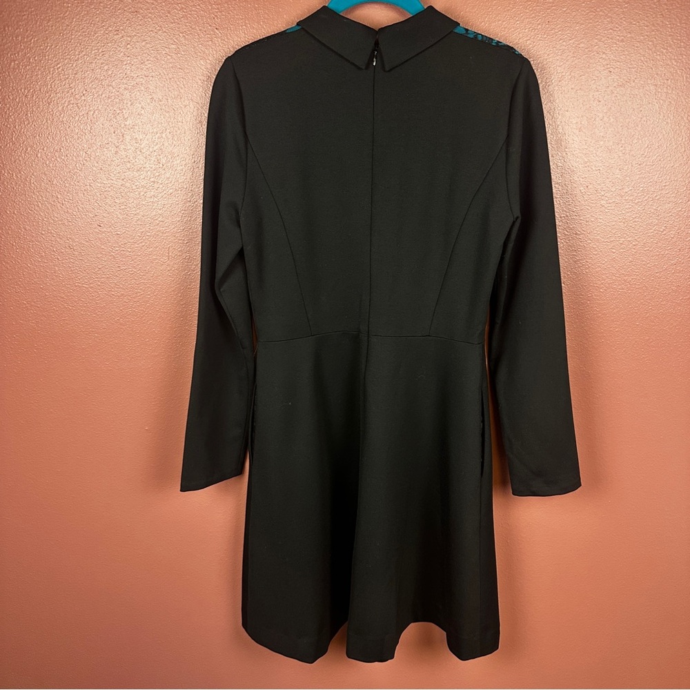 ERIN by Erin Fetherston Black Long Sleeve Dress with Lace and Collar Size 6 - Picture 8 of 9